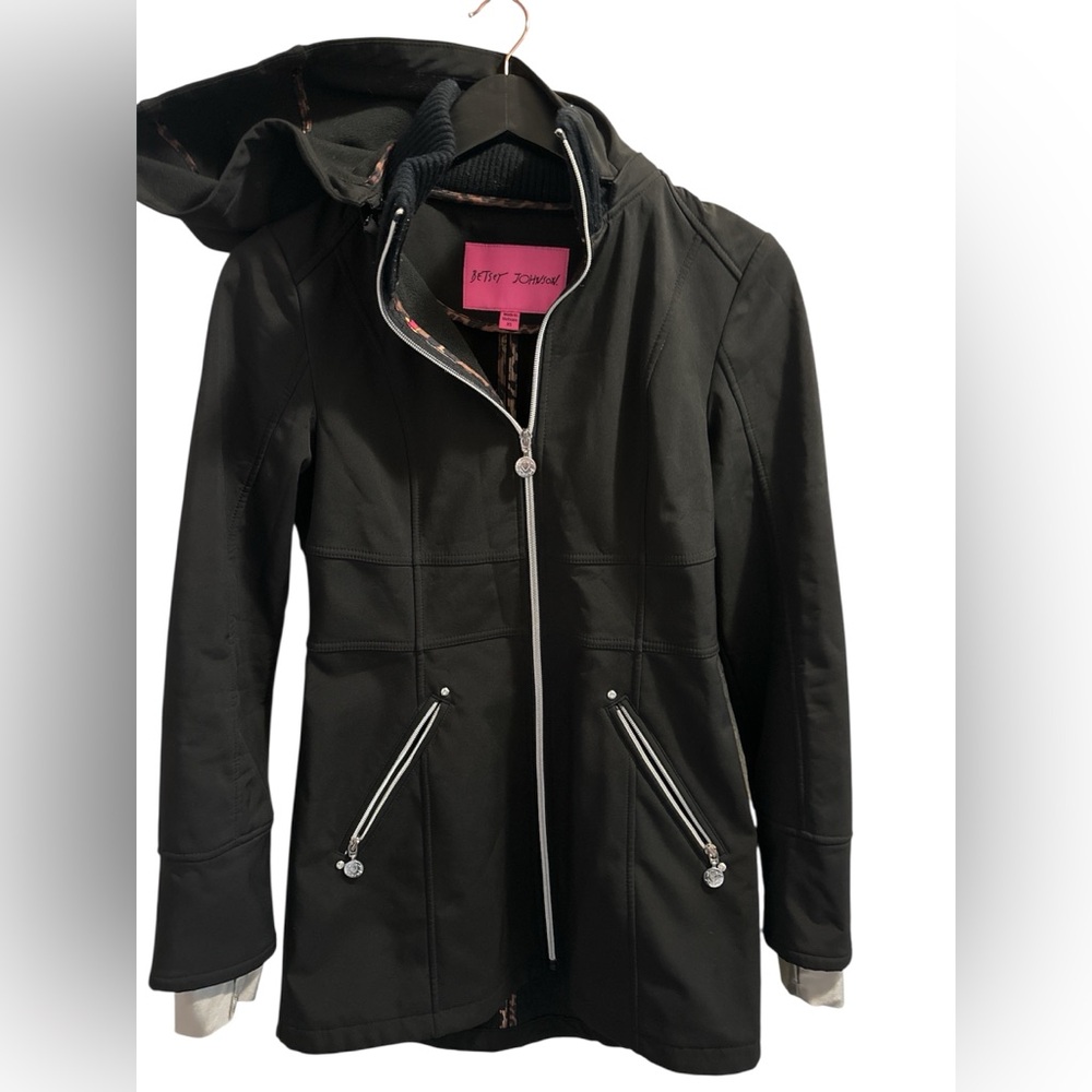 Betsey Johnson Black Jacket with Silver Accents XS